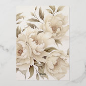 Romantisch Beige Pioenrozen Bloemen Herfst Bruilo Folie Uitnodiging (Achterkant)