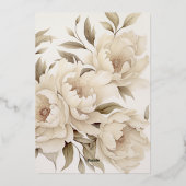Romantisch Beige Pioenrozen Bloemen Herfst Bruilo Folie Uitnodiging (Achterkant)