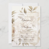 Romantisch Beige Pioenrozen Bloemen Herfst Bruilo Kaart (Voorkant)