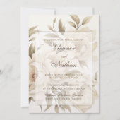 Romantisch Beige Pioenrozen Bloemen  Herfst Bruilo Kaart (Voorkant)