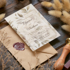 Romantisch Beige Pioenrozen Bloemen  Herfst Bruilo Kaart