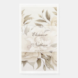 Romantisch Beige Pioenrozen Bloemen  Herfst Bruilo Servet