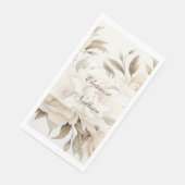 Romantisch Beige Pioenrozen Bloemen  Herfst Bruilo Servet (Hoek)