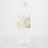 Romantisch Beige Pioenrozen Bloemen  Herfst Bruilo Waterfles Etiket (Achterkant)