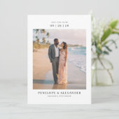 Romantisch Beige Tropische Foto Save The Date (Staand voorkant)
