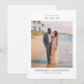 Romantisch Beige Tropische Foto Save The Date (Voorkant / Achterkant)