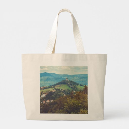 Romantisch berglandschap grote tote bag (Achterkant)