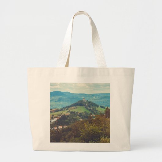 Romantisch berglandschap grote tote bag (Voorkant)