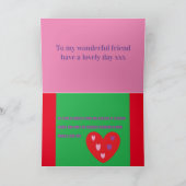 Romantisch bericht gedicht op roze doos met bogen kaart (Binnen)