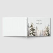 Romantisch besneeuwd winterbos Trouwen Guest Book Gastenboek (Volledig)
