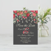 Romantisch betoverend Roos tuin foto bruiloft Save The Date (Staand voorkant)