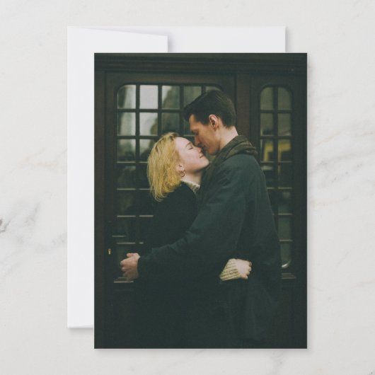 Romantisch betoverend Roos tuin foto bruiloft Save The Date (Achterkant)