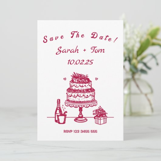 Romantisch Bewaar De Datum Voor Bruiloften En Verj Save The Date (Staand voorkant)