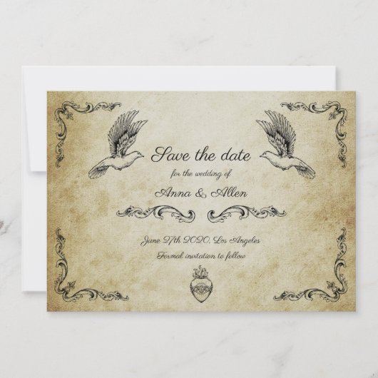  romantisch bewaar de datumkaart save the date (Voorkant)