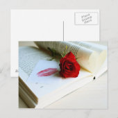 Romantisch bijtend boek briefkaart (Voorkant / Achterkant)