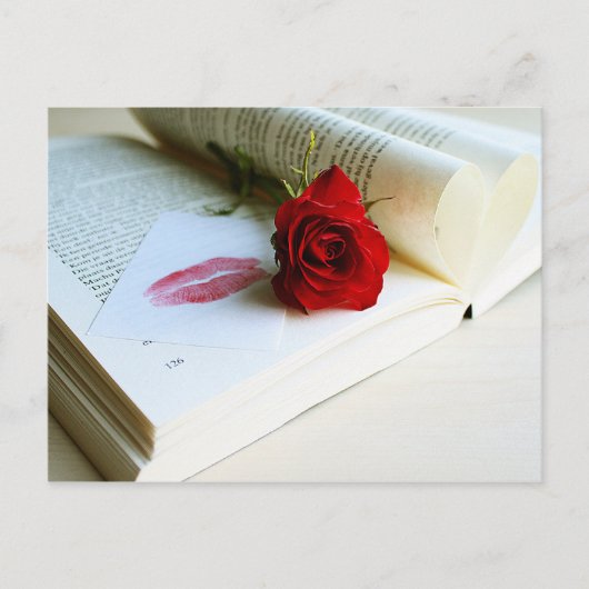 Romantisch bijtend boek briefkaart (Voorkant)