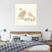 Romantisch Bird Paar Canvas Muurkunst Afdruk (Insitu (Slaapkamer))
