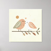 Romantisch Bird Paar Canvas Muurkunst Afdruk (Voorkant)