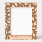 Romantisch bladpatroon Pas getrouwd bruiloft Gegraveerde Lijstjes (Voorkant)