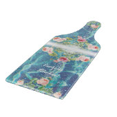 Romantisch blauw aangepast paar namen snijplank (Hoek)