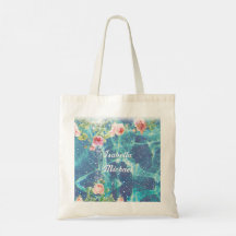 Romantisch blauw aangepast paar namen Sticker