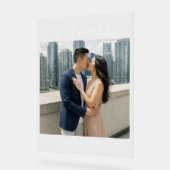 Romantisch Blauw Beige Foto Acryl Bord (Hoek)