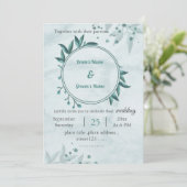 romantisch blauw bladeren bloemengeometrische brui kaart (Staand voorkant)