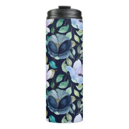 Romantisch Blauw Bloemen Boho Botanisch Thermosbeker