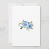 Romantisch Blauw bloemen boho chique repetitie din Kaart (Achterkant)