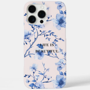 Romantisch Blauw Bloemen iPhone 16 Pro Max Hoesje