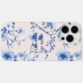 Romantisch Blauw Bloemen Case-Mate iPhone Case (Achterkant (horizontaal))