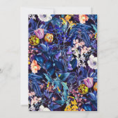 Romantisch Blauw Bloemen Elegant Chic Huwelijk Zwa Kaart (Achterkant)