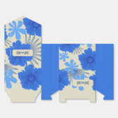 Romantisch Blauw Bloemen Huwelijk Bedankdoosjes (Ongevouwen)