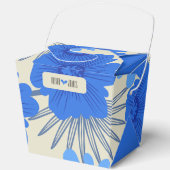 Romantisch Blauw Bloemen Huwelijk Bedankdoosjes (Voorkant)