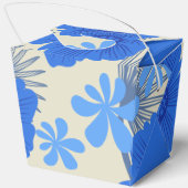 Romantisch Blauw Bloemen Huwelijk Bedankdoosjes (Achterkant)