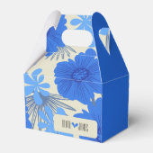 Romantisch Blauw Bloemen Huwelijk Bedankdoosjes (Achterkant)