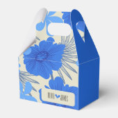 Romantisch Blauw Bloemen Huwelijk Bedankdoosjes (Voorkant Zijde)
