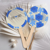 Romantisch Blauw Bloemen Huwelijk Handwaaier