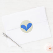 Romantisch Blauw Bloemen Huwelijk Hart Ronde Sticker (Envelop)