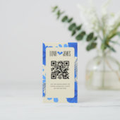 Romantisch Blauw Bloemen Huwelijk Informatiekaartje (Staand voorkant)
