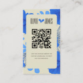 Romantisch Blauw Bloemen Huwelijk Informatiekaartje (Voorkant)