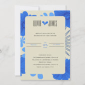 Romantisch Blauw Bloemen Huwelijk Kaart (Voorkant)