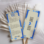 Romantisch Blauw Bloemen Huwelijk Menu