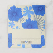 Romantisch Blauw Bloemen Huwelijk Plaatskaartje (Buitenkant ongevouwen)