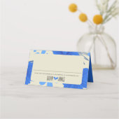 Romantisch Blauw Bloemen Huwelijk Plaatskaartje (Voorkant)