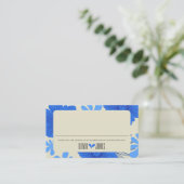 Romantisch Blauw Bloemen Huwelijk Plaatskaartje (Staand voorkant)