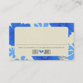 Romantisch Blauw Bloemen Huwelijk Plaatskaartje (Voorkant)