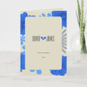 Romantisch Blauw Bloemen Huwelijk Programma (Voorkant)