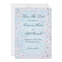 Romantisch Blauw Bloemen Huwelijk Save The Date Ka