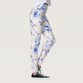 Romantisch Blauw Bloemen Leggings (Rechts)